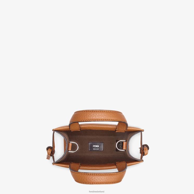 Heren accessoires Fendi 0J62L1871 mini go to shopper leren tas bruin
