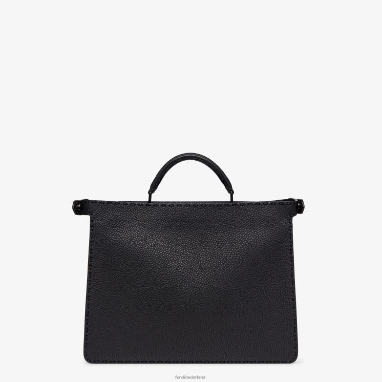 Heren accessoires Fendi 0J62L1900 Kiekeboe iseeu middelgrote leren tas zwart
