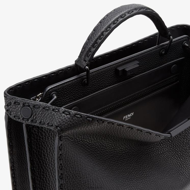 Heren accessoires Fendi 0J62L1900 Kiekeboe iseeu middelgrote leren tas zwart