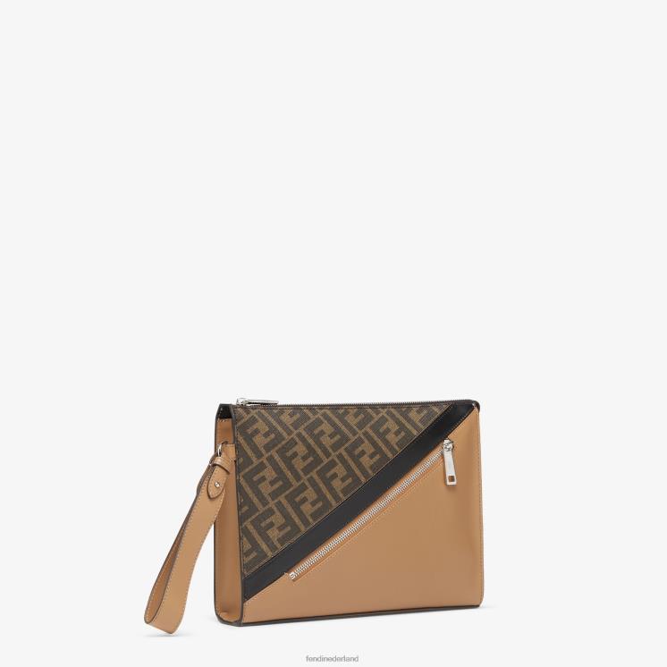 Heren accessoires Fendi 0J62L1855 leren tasje met diagonale clutch veelkleurig