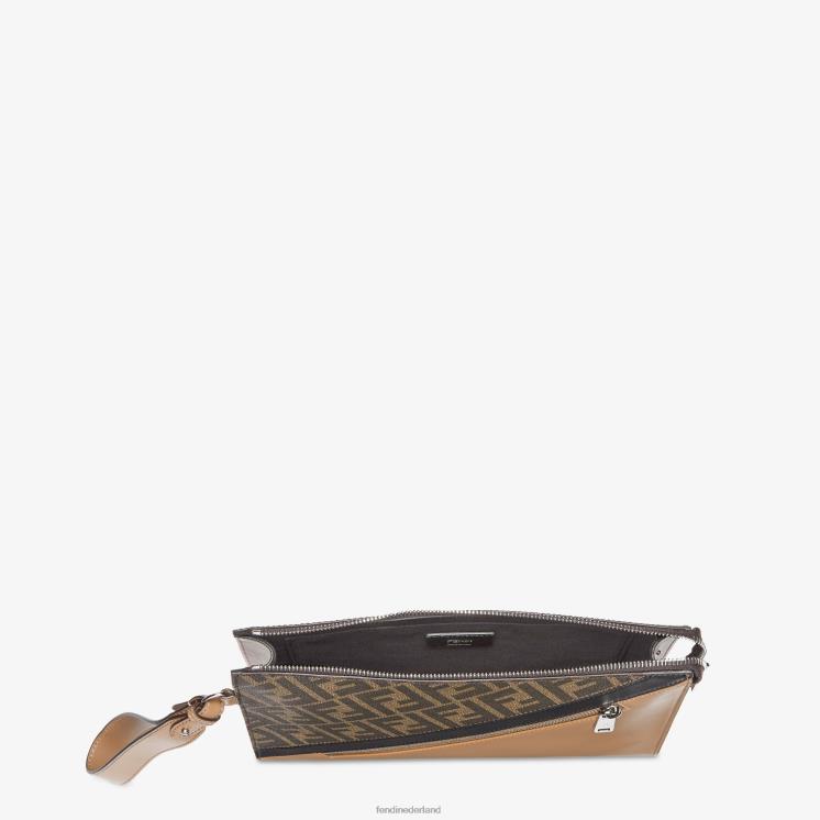Heren accessoires Fendi 0J62L1855 leren tasje met diagonale clutch veelkleurig