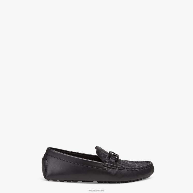 Heren schoenen Fendi 0J62L2290 leren bestuurdersloafers zwart