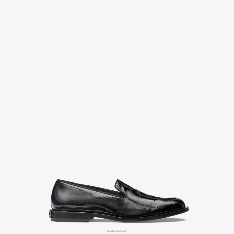 Heren schoenen Fendi 0J62L2313 lakleren pantoffels zwart