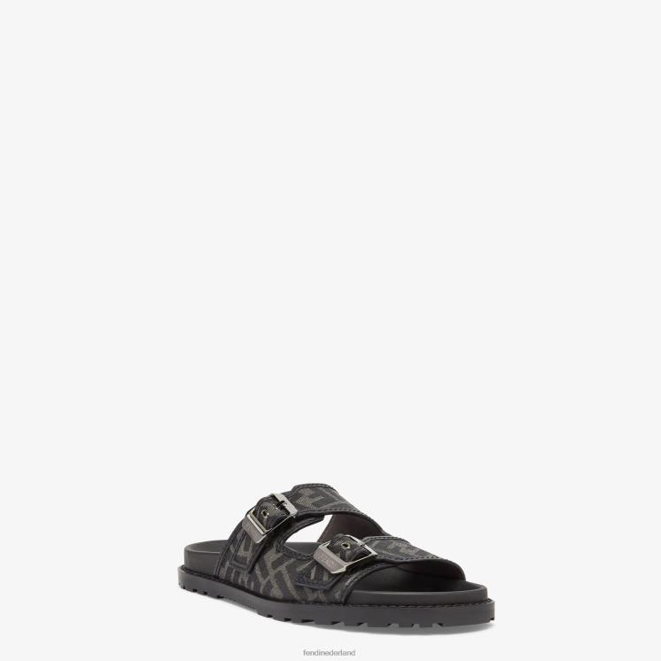 Heren schoenen Fendi 0J62L2225 Sandalen van leer en stof zwart