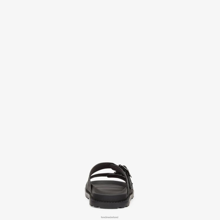 Heren schoenen Fendi 0J62L2225 Sandalen van leer en stof zwart