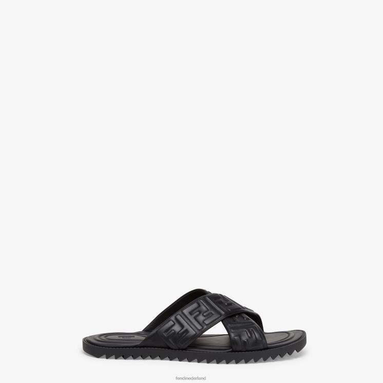 Heren schoenen Fendi 0J62L2315 leren glijbanen zwart