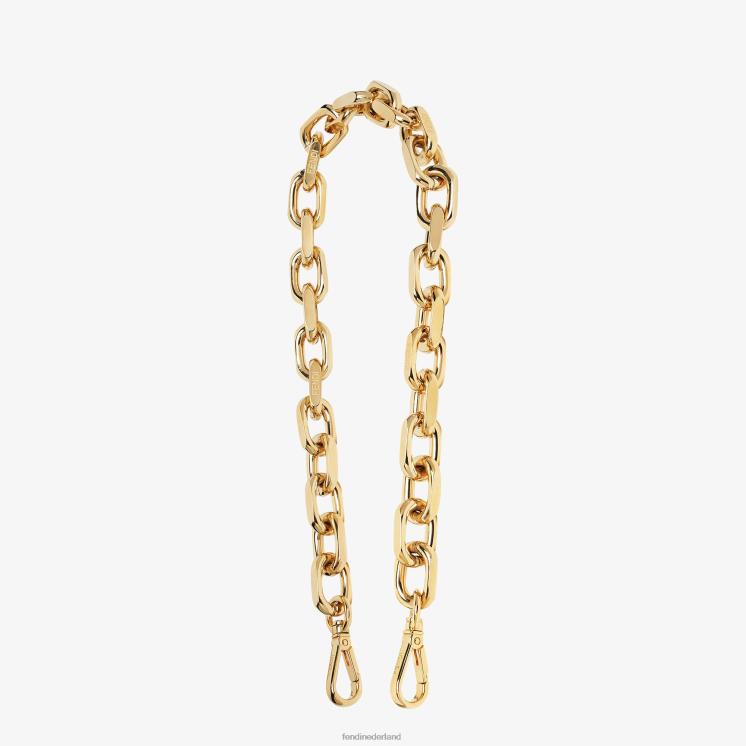 vrouwen accessoires Fendi 0J62L8 metalen schouderband beige