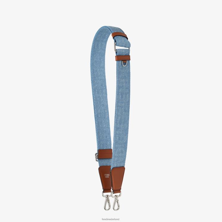 vrouwen accessoires Fendi 0J62L98 denim schouderband lichtblauw