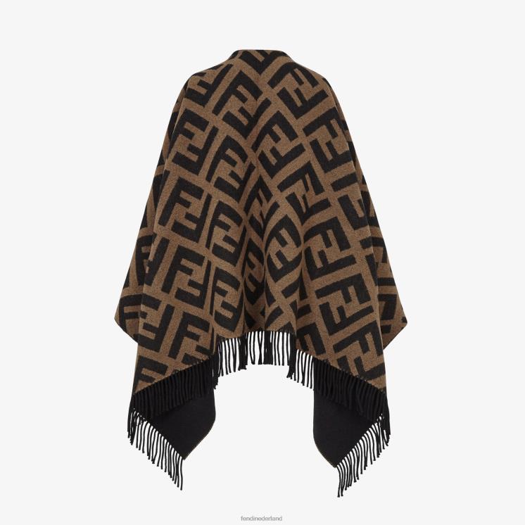 vrouwen accessoires Fendi 0J62L272 poncho van wol en kasjmier veelkleurig