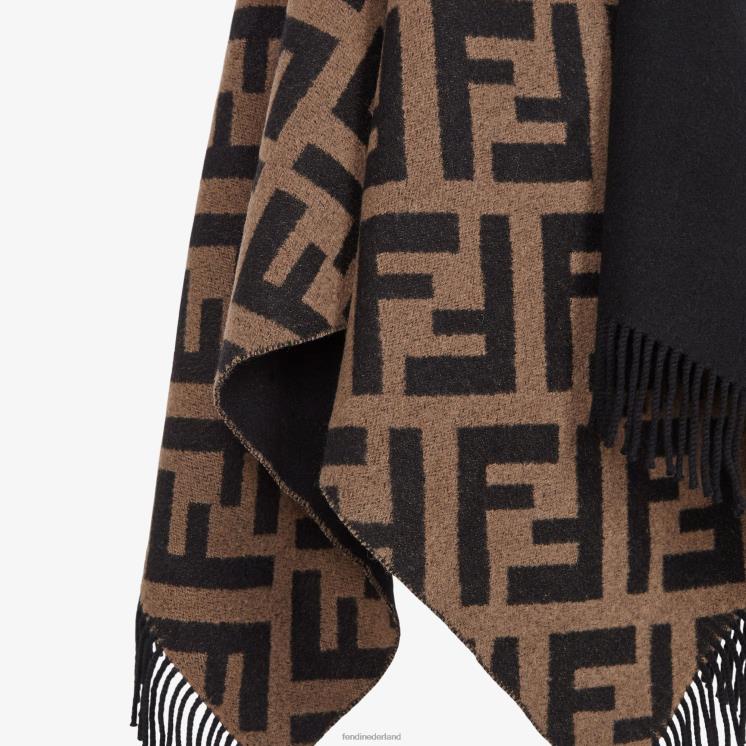 vrouwen accessoires Fendi 0J62L272 poncho van wol en kasjmier veelkleurig
