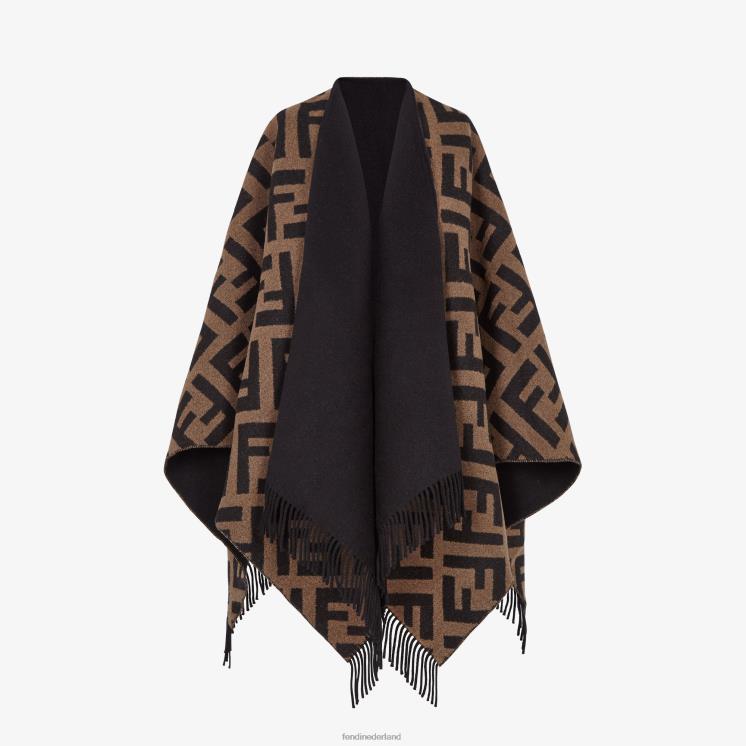 vrouwen accessoires Fendi 0J62L272 poncho van wol en kasjmier veelkleurig