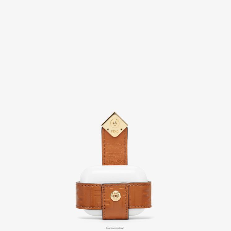 vrouwen accessoires Fendi 0J62L75 ff diamanten airpods pro lederen charme bruin
