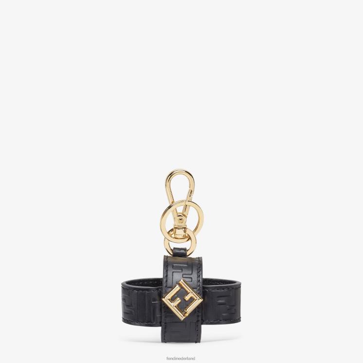 vrouwen accessoires Fendi 0J62L78 ff diamanten airpods pro lederen charme zwart