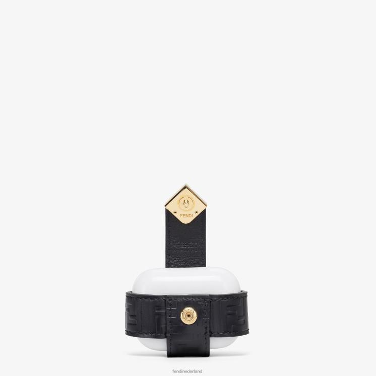 vrouwen accessoires Fendi 0J62L78 ff diamanten airpods pro lederen charme zwart