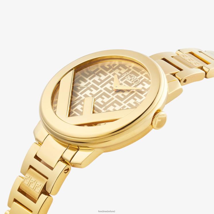 vrouwen accessoires Fendi 0J62L171 28 mm - rond horloge met logo goud