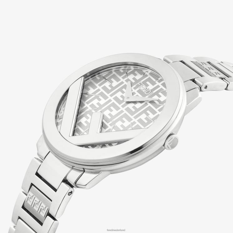 vrouwen accessoires Fendi 0J62L175 36 mm - rond horloge met logo zilver