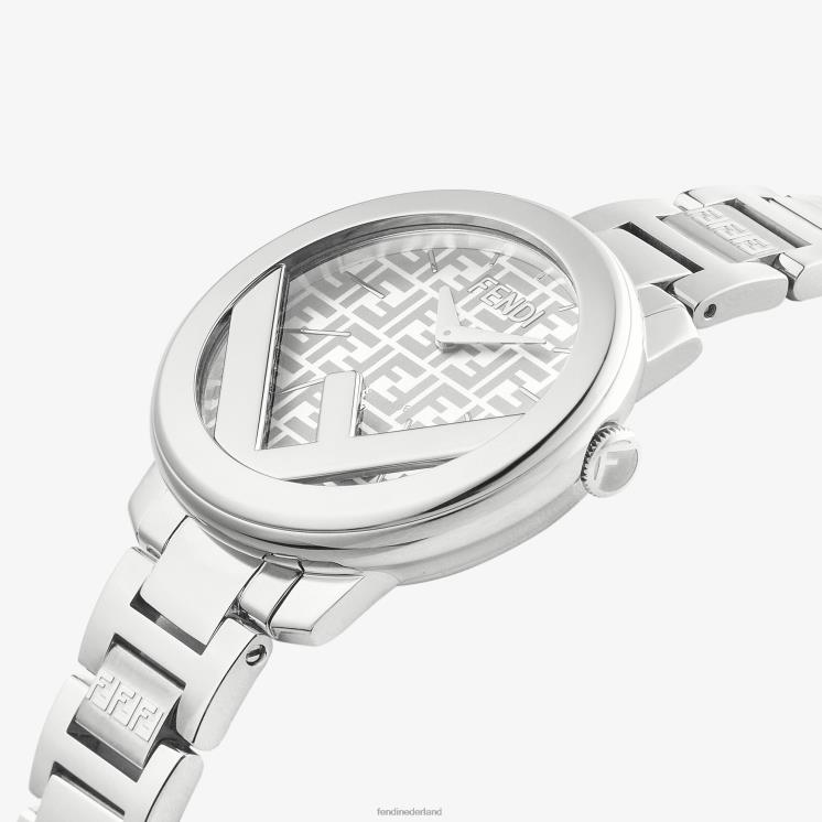 vrouwen accessoires Fendi 0J62L177 28 mm - rond horloge met logo zilver