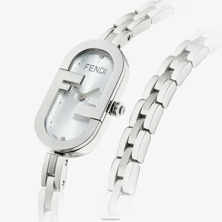 vrouwen accessoires Fendi 0J62L295 14,80 x 28,30 mm - ovaal horloge met o\'lock-logo zilver