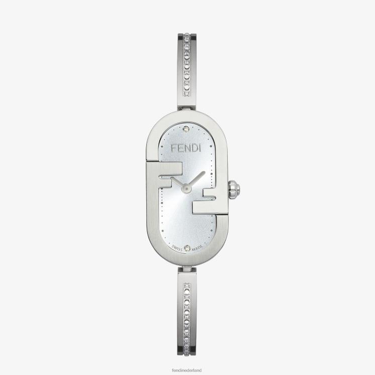 vrouwen accessoires Fendi 0J62L312 14,80 x 28,30 mm - ovaal horloge met o'lock-logo zilver