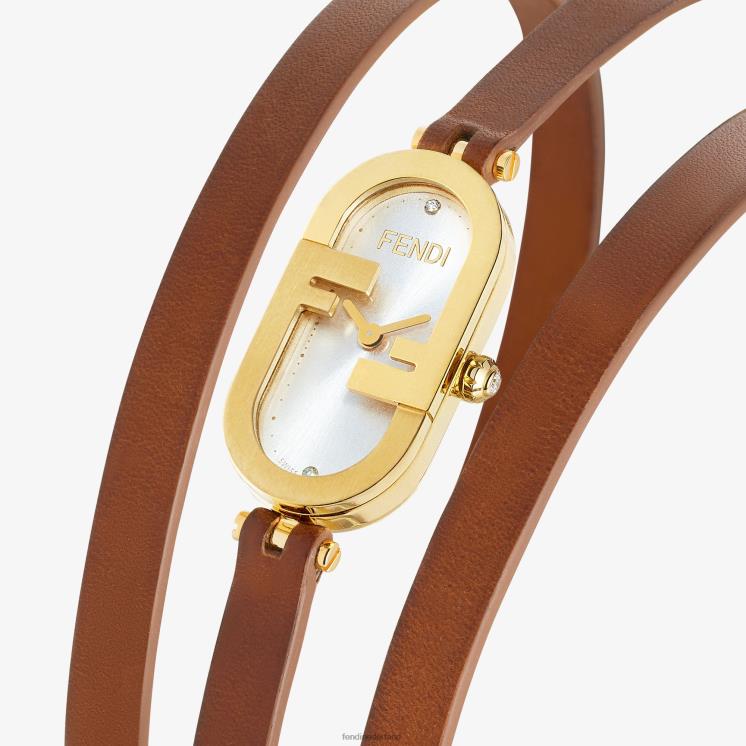 vrouwen accessoires Fendi 0J62L317 14,80 x 28,30 mm - ovaal horloge met o\'lock-logo bruin