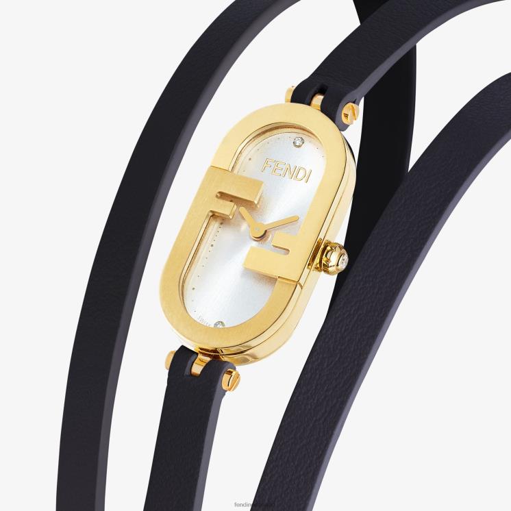 vrouwen accessoires Fendi 0J62L319 14,80 x 28,30 mm - ovaal horloge met o\'lock-logo zwart