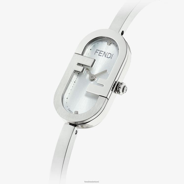 vrouwen accessoires Fendi 0J62L347 14,80 x 28,30 mm - ovaal horloge met ff-logo zilver