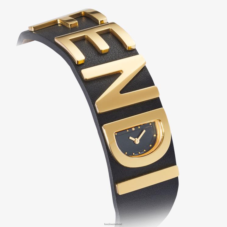 vrouwen accessoires Fendi 0J62L38 17,80 x 19,80 mm - armbandhorloge met letters zwart