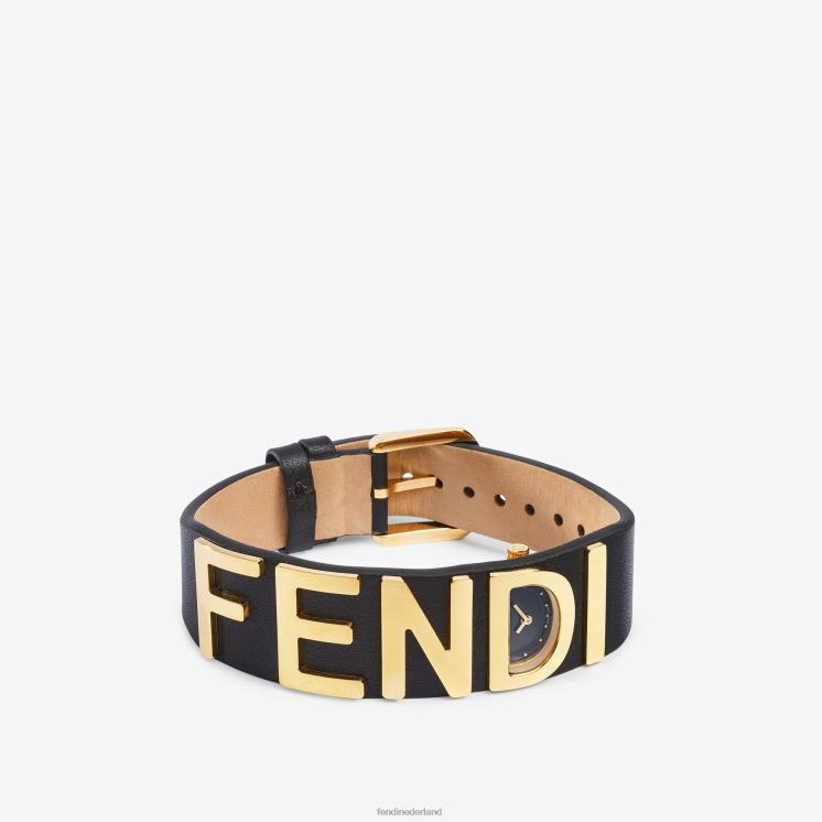 vrouwen accessoires Fendi 0J62L38 17,80 x 19,80 mm - armbandhorloge met letters zwart