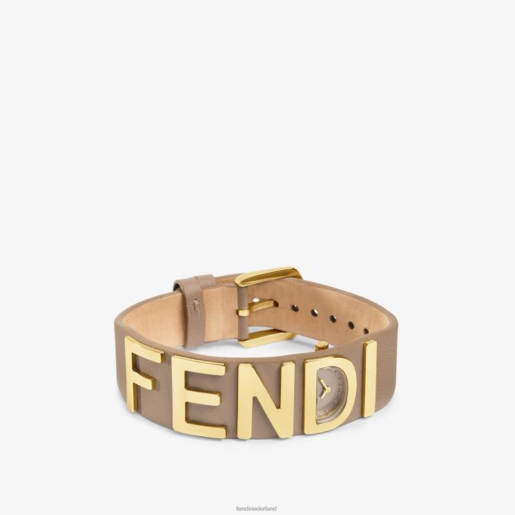 vrouwen accessoires Fendi 0J62L46 17,80 x 19,80 mm - armbandhorloge met letters grijs