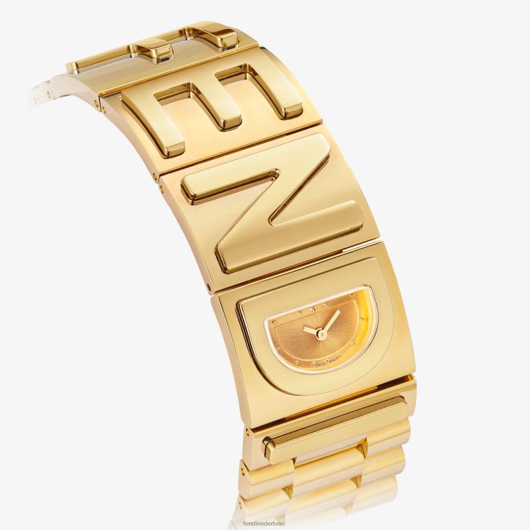 vrouwen accessoires Fendi 0J62L60 22,25 x 25 mm - armbandhorloge met letters goud