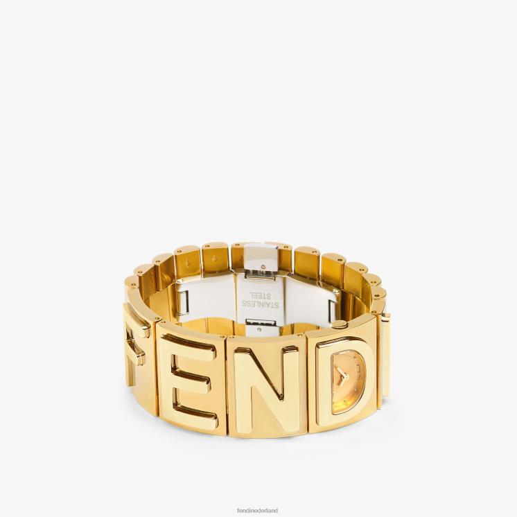 vrouwen accessoires Fendi 0J62L60 22,25 x 25 mm - armbandhorloge met letters goud