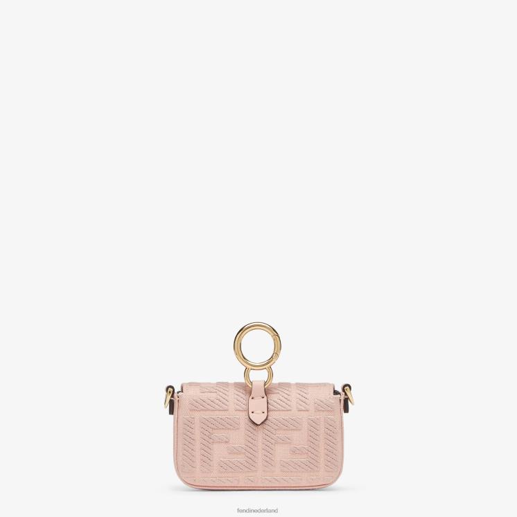 vrouwen accessoires Fendi 0J62L292 canvas bedel met ff borduursel roze