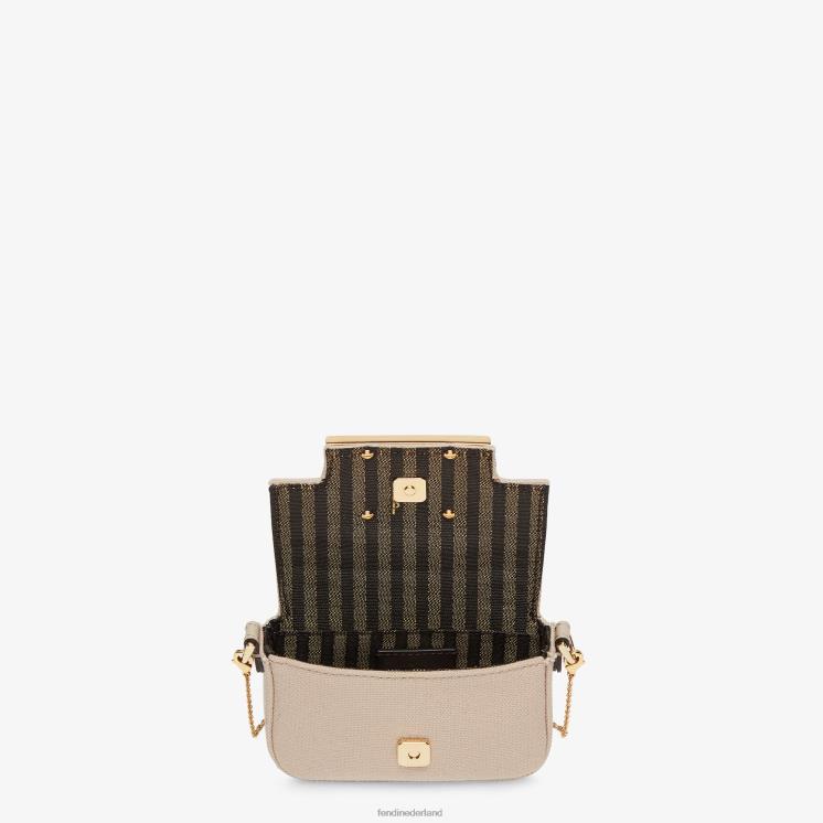 vrouwen accessoires Fendi 0J62L321 canvas bedel met ff borduursel beige