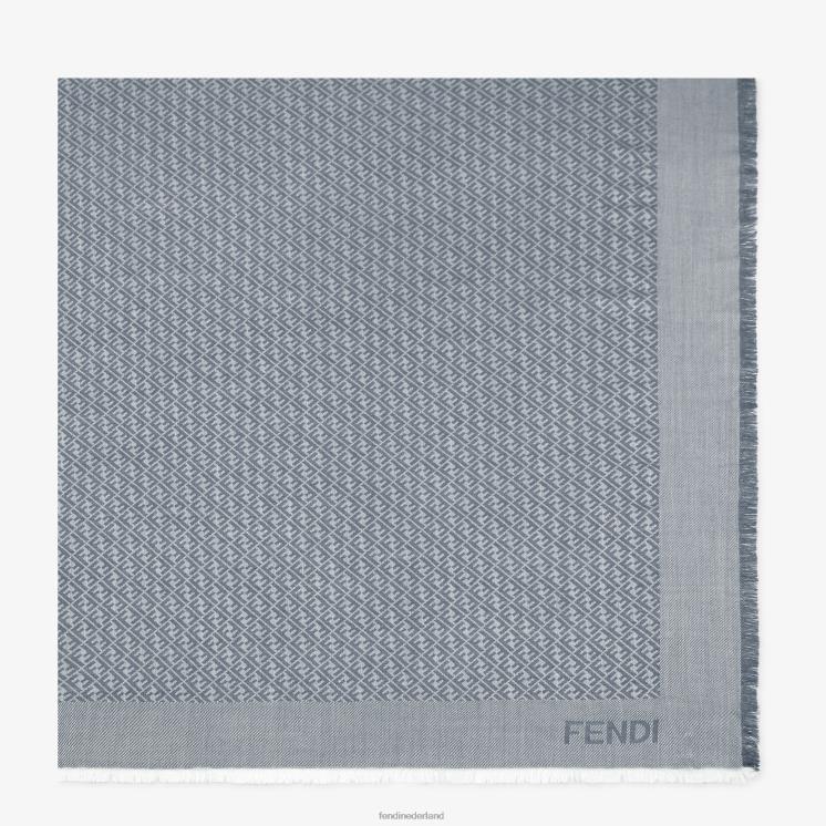 vrouwen accessoires Fendi 0J62L216 zijden en wollen sjaal blauw