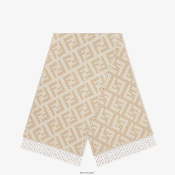 vrouwen accessoires Fendi 0J62L402 kasjmier sjaal beige