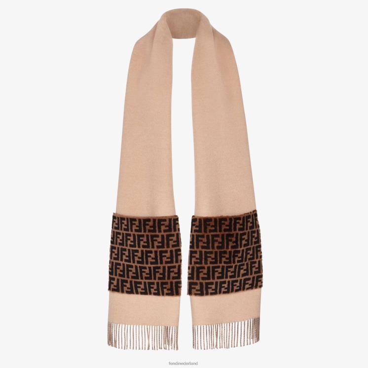 vrouwen accessoires Fendi 0J62L403 sjaal van wol en kasjmier beige