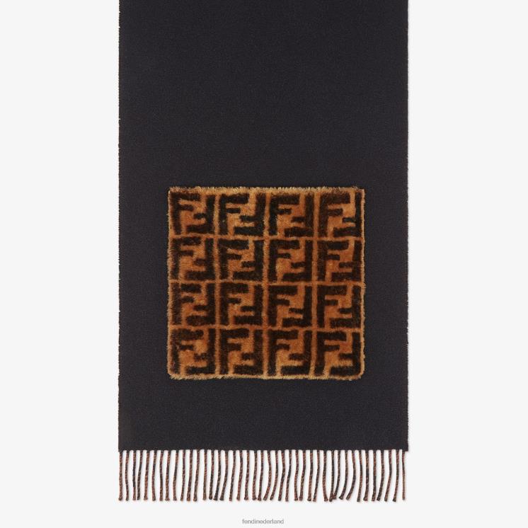 vrouwen accessoires Fendi 0J62L404 sjaal van wol en kasjmier zwart