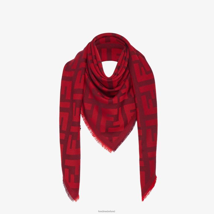 vrouwen accessoires Fendi 0J62L408 sjaal van wol en kasjmier rood