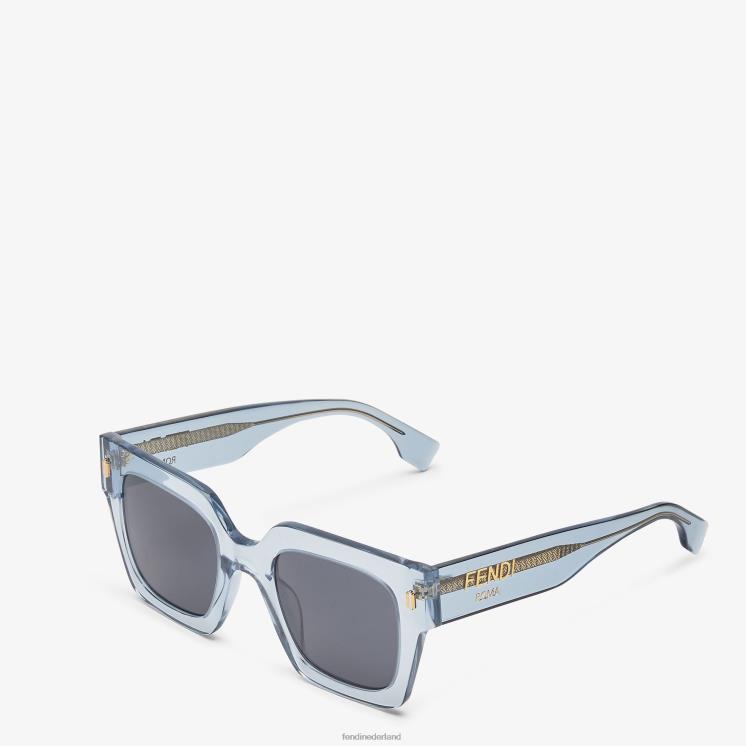 vrouwen accessoires Fendi 0J62L181 Zonnebril van acetaat met laag passende brug lichtblauw