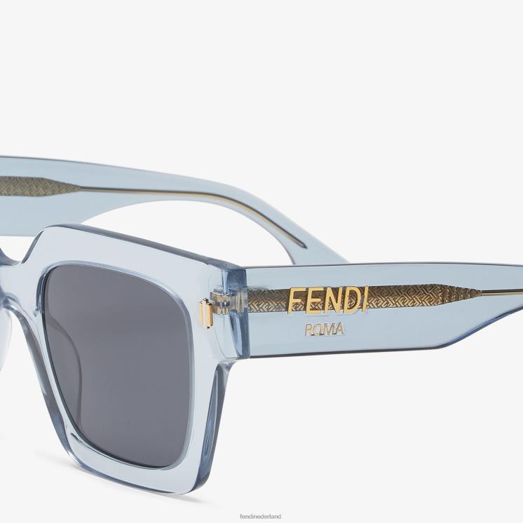 vrouwen accessoires Fendi 0J62L181 Zonnebril van acetaat met laag passende brug lichtblauw
