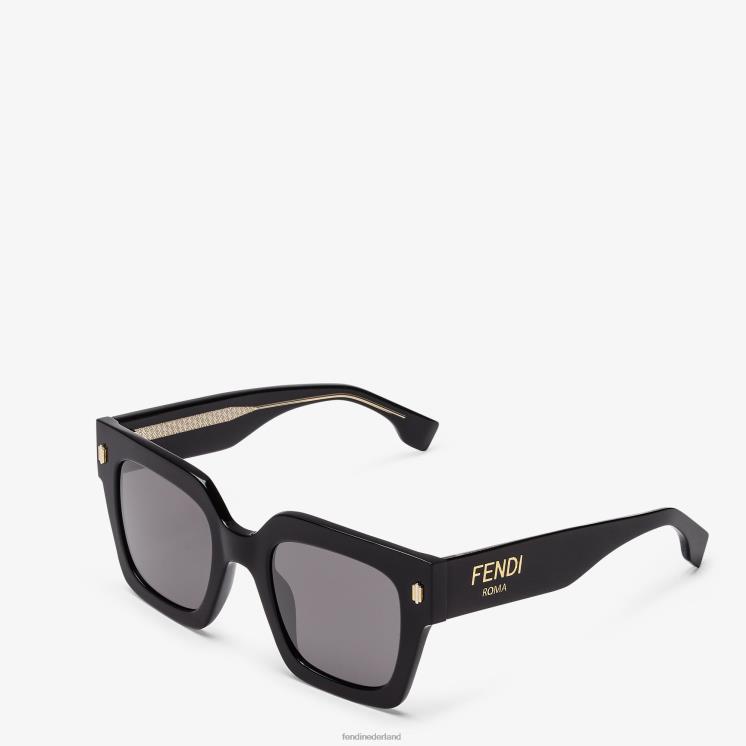 vrouwen accessoires Fendi 0J62L195 Zonnebril van acetaat met laag passende brug zwart