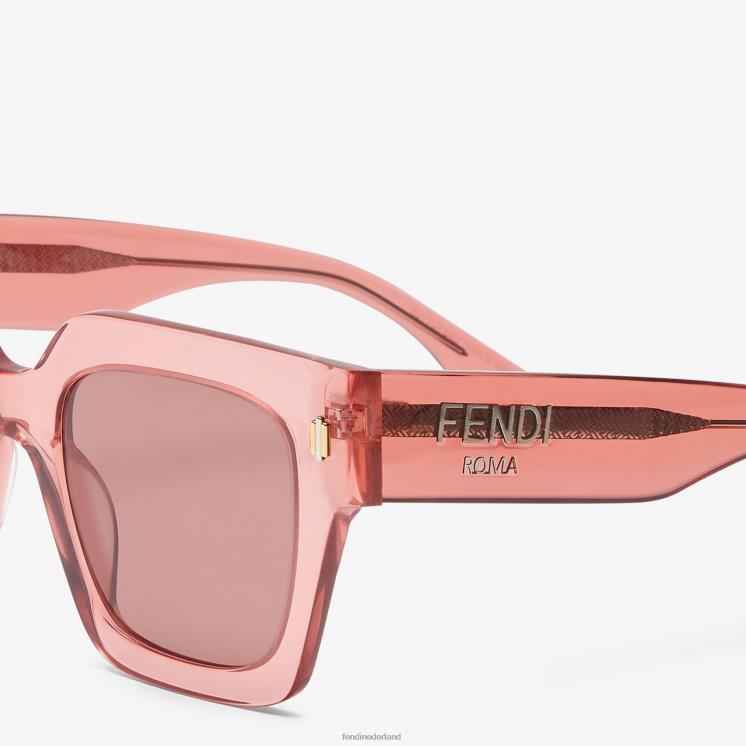 vrouwen accessoires Fendi 0J62L197 Zonnebril van acetaat met laag passende brug roze