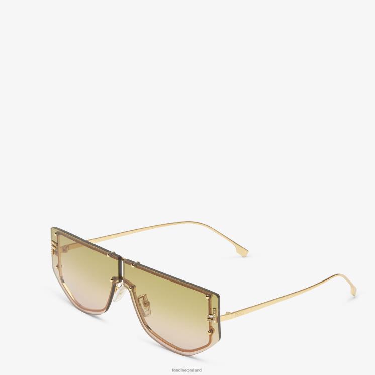 vrouwen accessoires Fendi 0J62L205 Shield-zonnebril met tweekleurige gradiëntlenzen mode