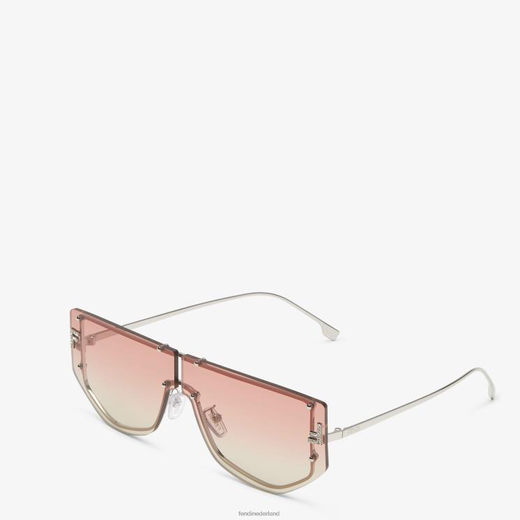 vrouwen accessoires Fendi 0J62L228 Shield-zonnebril met tweekleurige gradiëntlenzen mode