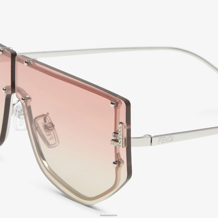 vrouwen accessoires Fendi 0J62L228 Shield-zonnebril met tweekleurige gradiëntlenzen mode
