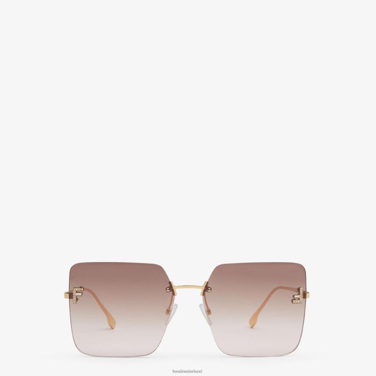 vrouwen accessoires Fendi 0J62L282 metalen zonnebril met tweekleurige gradiëntlenzen veelkleurig