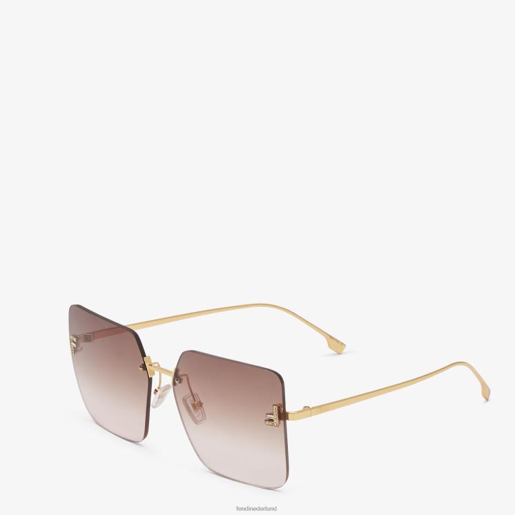 vrouwen accessoires Fendi 0J62L282 metalen zonnebril met tweekleurige gradiëntlenzen veelkleurig
