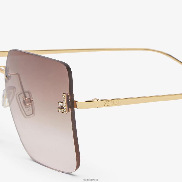 vrouwen accessoires Fendi 0J62L282 metalen zonnebril met tweekleurige gradiëntlenzen veelkleurig