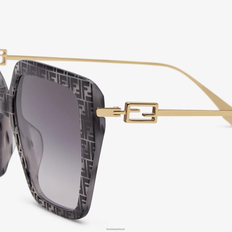 vrouwen accessoires Fendi 0J62L293 Havana ff-zonnebril van acetaat grijs