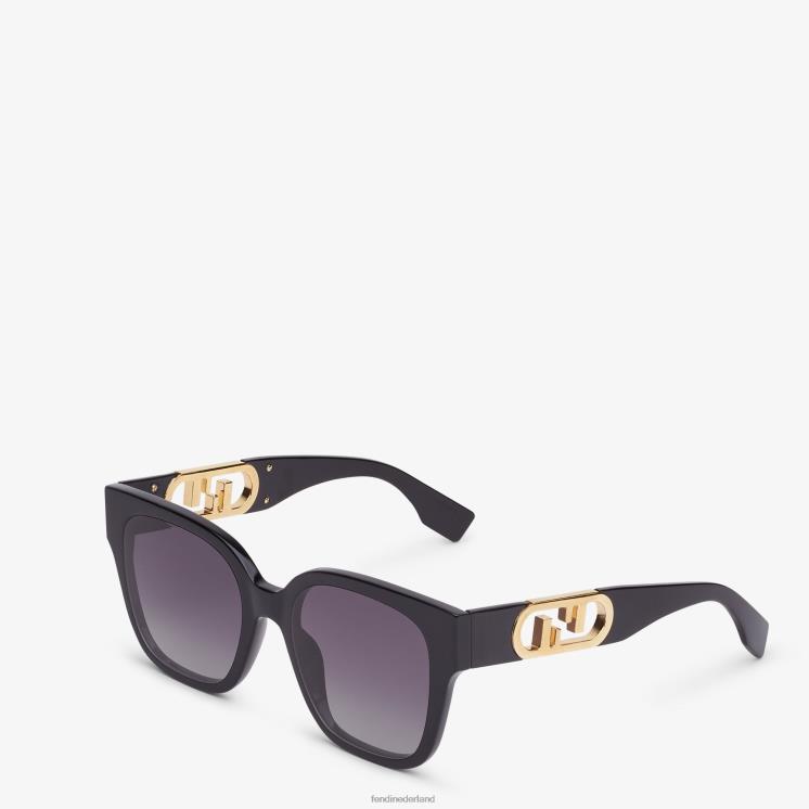 vrouwen accessoires Fendi 0J62L315 o\'lock zonnebril van acetaat zwart